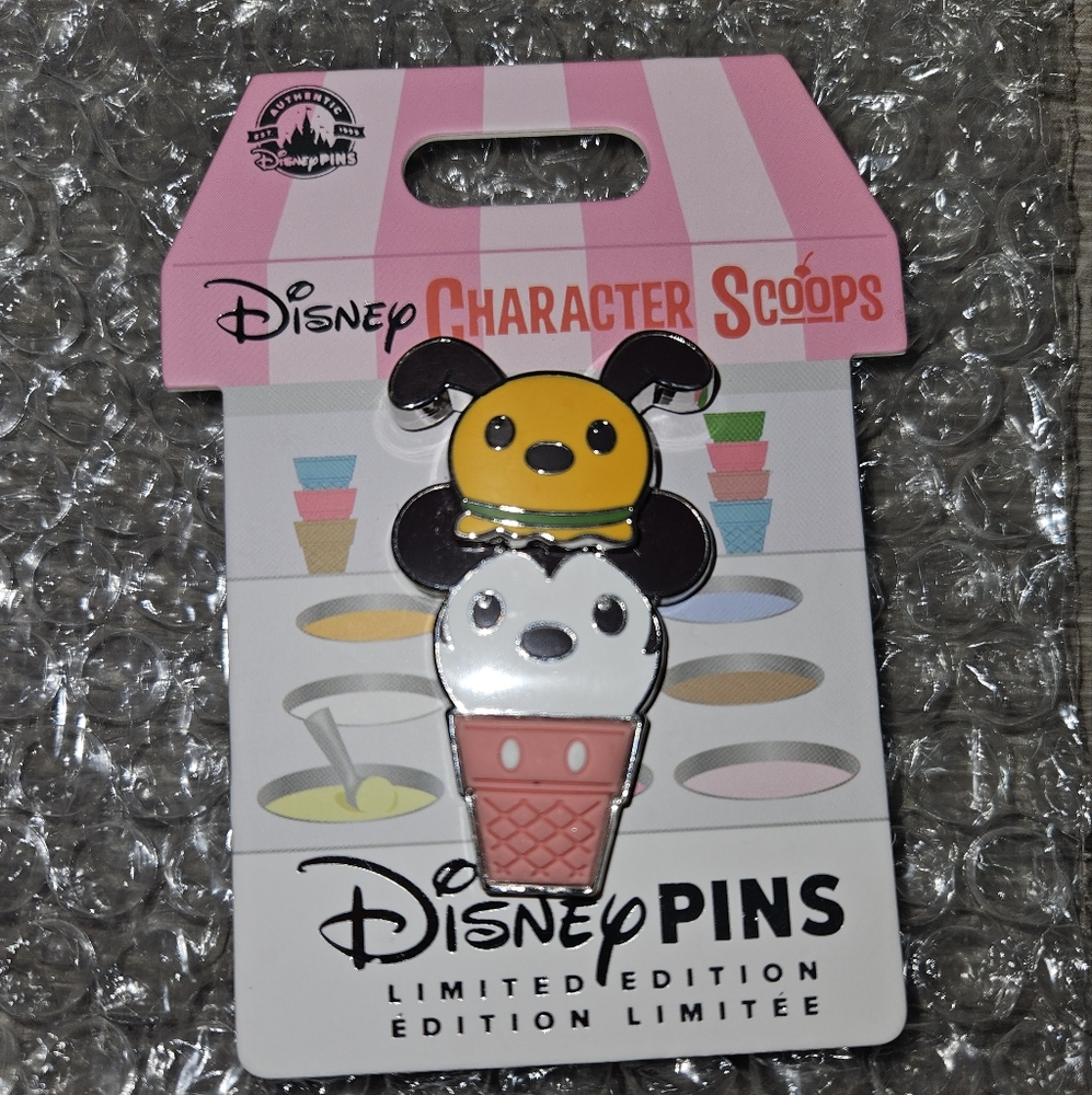 Disney Character Scoop Pins - Mickey & Pluto - Rare Set BNWT - Limited E…